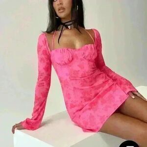 Princess Polly Pink Floral Print Mini Dress